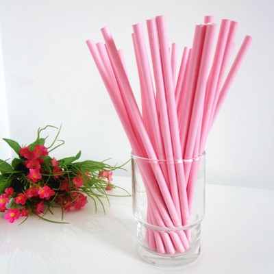 Paper Straws - pink x25